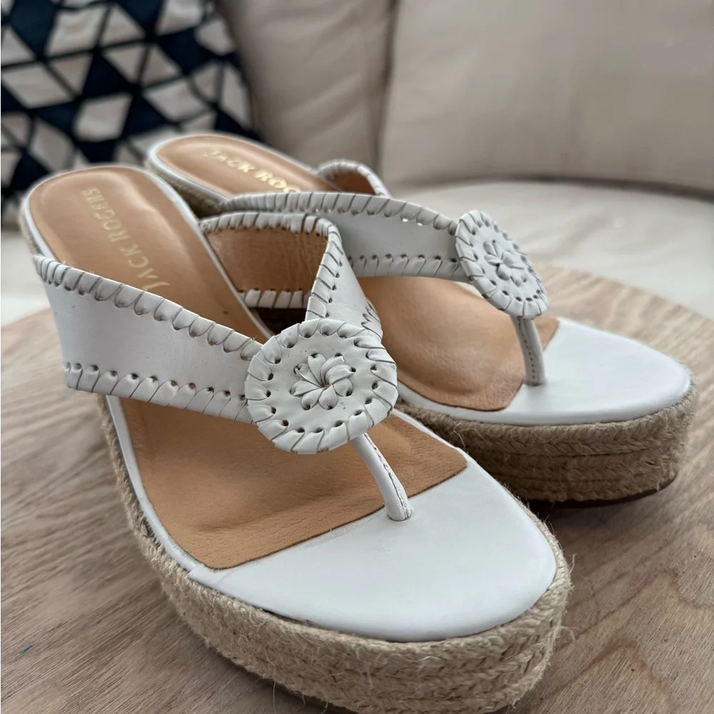 Jack Rogers White Espadrille Wedges - Picture 6 of 8